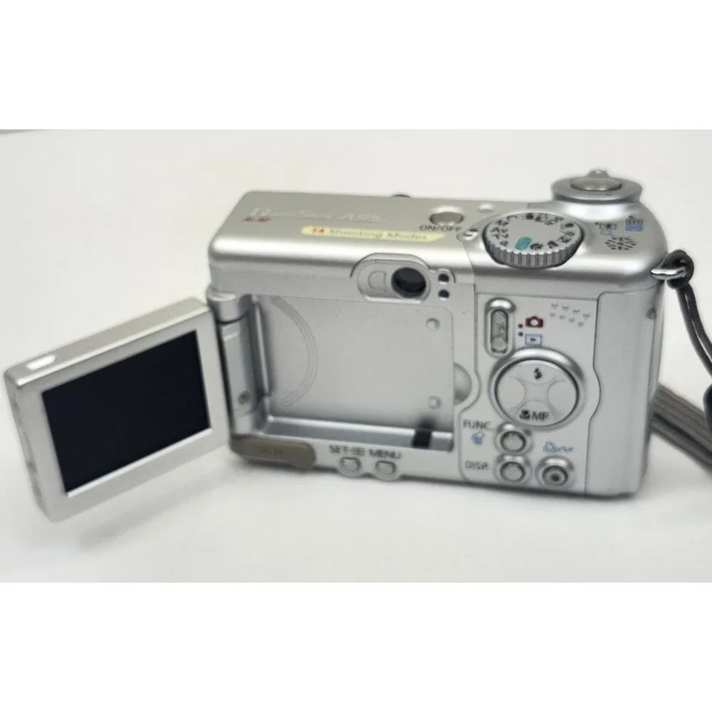 Canon PowerShot A95 Digital Camera 5.0 MP Silver w/ Accessories For Repair